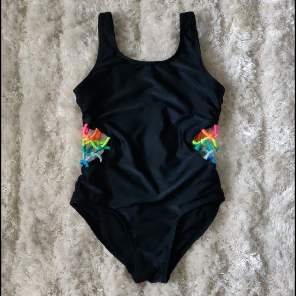 art class Other - EUC Girls one piece swimsuit w/ colorful cutouts